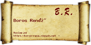 Boros René névjegykártya